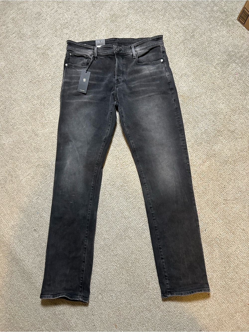 G Star Raw 3301 Men's Jeans W36 L36 Distressed Denim with Button Fly NWT
